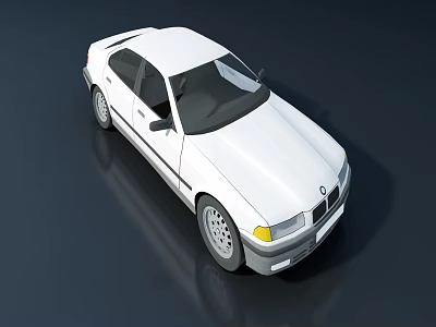 White BMW Sedan With Sleek Design Shiny Exterior And Alloy Wheels 3d model