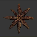 Dried Star Anise Spice with Brown Star Shaped Pods on Dark Background
