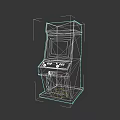 Classic Yellow Commercial Arcade Game Machine With Screen And Coin Slot