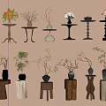 Different Designs of Elegant Side Tables With Decorative Vases And Potted Plants