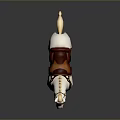 White Unicorn Toy With Brown Saddle Red Pad Reins And Dark Background