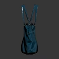Two Metallic Blue Tote Bags With Shiny Surface And Dual Handles Buckle Straps