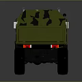 Camouflage Military Truck With Multi Wheel Design And Open Cargo Bed