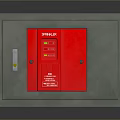 Industrial Equipment Featuring Grey Metal Cabinet Red Panel SPINNER Indicator Lights And Buttons