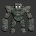 Mystical Rock Giant Character With Glowing Eyes As Stone Creature Design