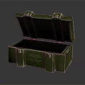 Vintage Green Open Box With Checkerboard Lining And Metal Clasps Sturdy Design