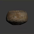 Ancient Terracotta Sculpture Carving With Textured Surface Round Shape And Worn Details