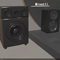 Modern Black Audio Speakers With Subwoofer And Sleek Design For Home Use