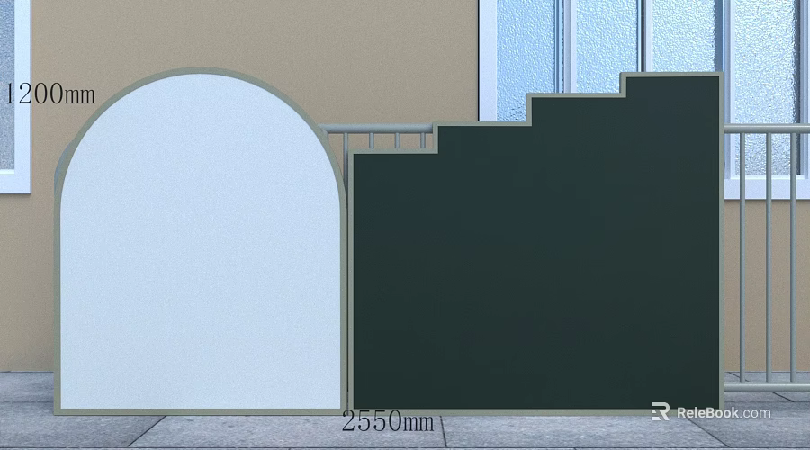 Modern Kindergarten Interior Design With Arched Doorway Staircase And Blackboard Wall 3d model 