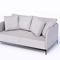 modern double sofa fabric double sofa 3d model