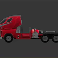 Vintage Red Functional Truck With Streamlined Cab Chrome Grille And Cargo Features 3d model