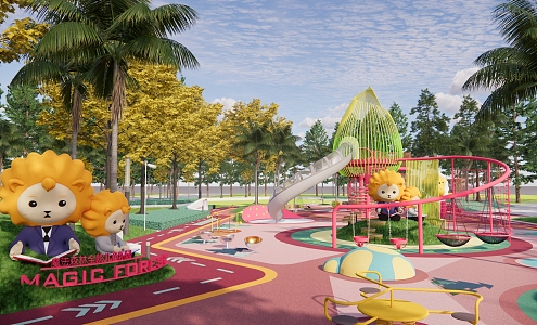 Modern Amusement Park Forest Theme Children's Play 3d model