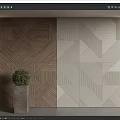 Modern panel modeling background wall 3d model