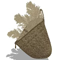 Handmade Natural Woven Basket with Dried Grass for Home Interior Decor