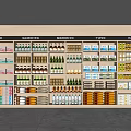 Retail Store Display Shelves With Organized Various Products And Multi Layered Arrangement