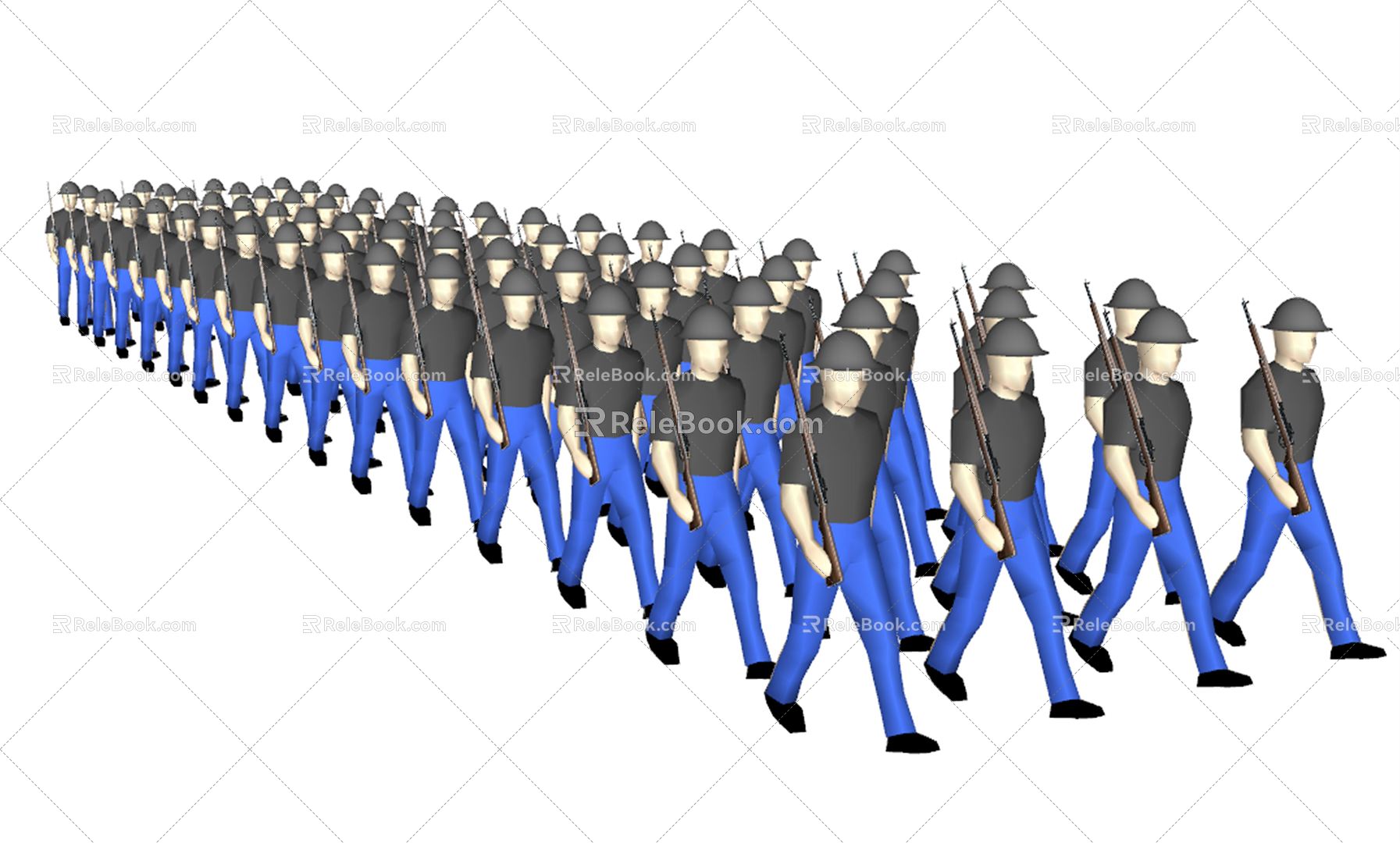 European-style military figures model