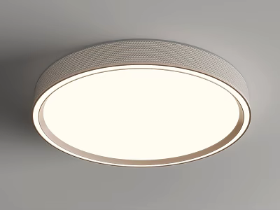 Round Modern Ceiling Light With Fabric Textured Frame And Soft White Illumination 3d model