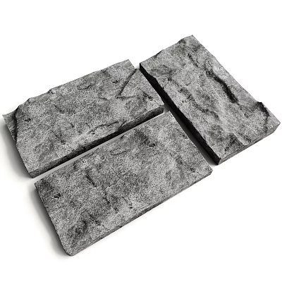 Solid Stone Wood Blocks Featuring Textured Surface And Natural Gray Tone 3d model