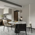 Modern Minimalist Living And Dining Room Interior With Black Sofa Marble Coffee Table And Blinds