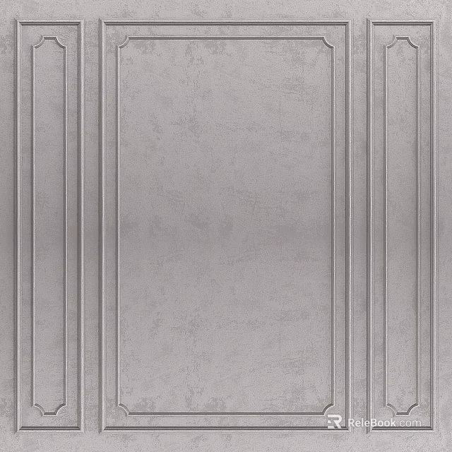 Light Gray Wall Decor With Vertical Striped Details 3d model 