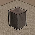 Square Stool With Dark Body And Black Metal Frame On Light Carpet Wooden Floor Setting