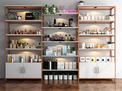 Modern Display Shelves With Multiple Layers And Neat Design For Storage And Display Items 3d model