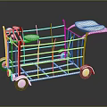 White Metal Frame Wheeled Medical Cart With Platform And Storage Shelves