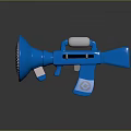Blue Metallic Gun With Circular Perforated Mesh Front And Unique Design 3d model