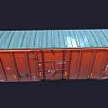 Red Cargo Container Building With SLR 409 GG 517 Identification And Metal Structure