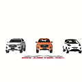 Chery Car Models In Different Colors Arranged In Lineup For 3d model