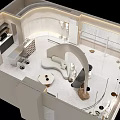 Elegant and Friends Clothing Store Spacious Interior with Mannequins Rocks and Lighting
