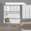 Minimalist Tatami Bedroom Interior Design With Built in Storage Cabinets And Soft Bedding Elements