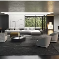 Modern Living Room Interior With Sofa Coffee Table Set Accent Chairs And Green Plant Wall