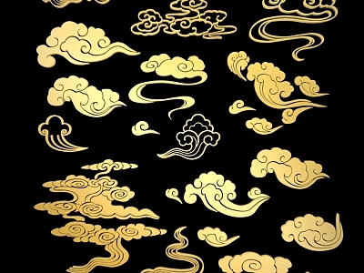 Bronzing Moire Pattern Chinese-style Xiangyun Pattern Traditional Xiangyun National Fashion Elements Retro Xiangyun 3d model