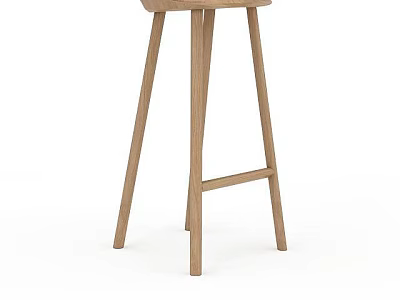 Modern Bar Interior Featuring Wooden Bar Stool With Minimalist Design Sturdy Structure And Comfortable Seating 3d model