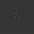 Military Light Machine Gun With Wooden Stock Green Body And Tripod Design