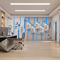 Modern Office Interior With Open Space Wooden Flooring Work Desks Plants And Bookshelves