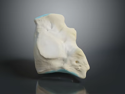 White And Light Blue Irregular Object With Textured Surface And Smooth Glossy Finish Display Piece 3d model