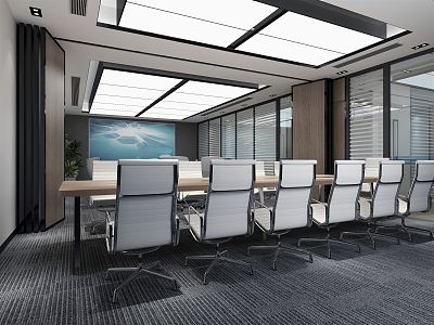 Modern Meeting Room Meeting Room Glass Partition model