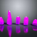 Purple Crystal Decorative Ornament Set with Various Shapes and Shiny Reflective Surfaces