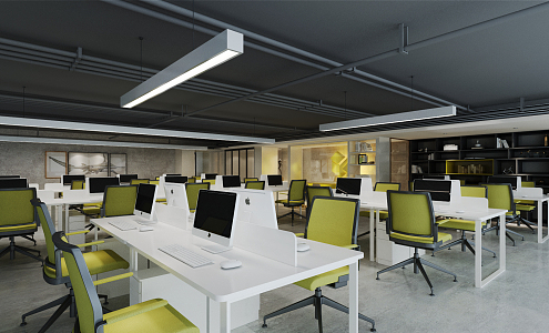 Industrial LOFT Public Office Area Office 3d model