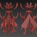 Fantasy Character And Creature Inspired Design With Ornate Headdress Clawed Weapon And Teal Costume