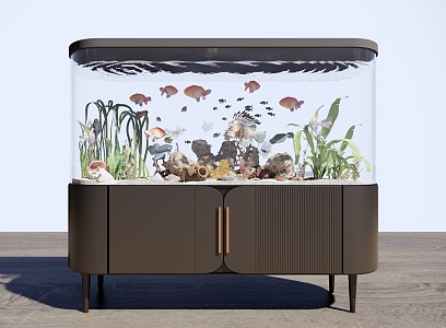 modern fish tank aquarium 3d model