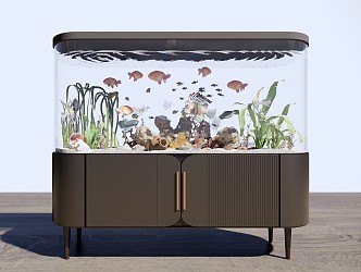 modern fish tank aquarium 3d model