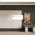 New Chinese Box Background Wall Restaurant Background Wall Dining Space Background Wall 3d model