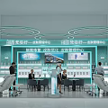 Modern Beauty Exhibition Hall For Skin Management With Cell Repair Display Cabinets And Consultation Area