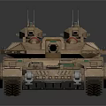 Modern Military Tank With Desert Camouflage Armor And Turret Sensors