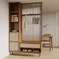 Nordic-Quiet Partition Shoe Cabinet 3d model