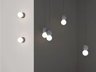 Modern lamp combination chandelier wall lamp 3d model