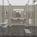 Modern Hotel Room Interior With Double Bed Sofa Table Chair And Decorative Carpet